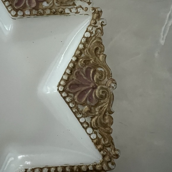 Antique Dithridge Victorian milk glass‎ Star of David trinket dish - Picture 2 of 3